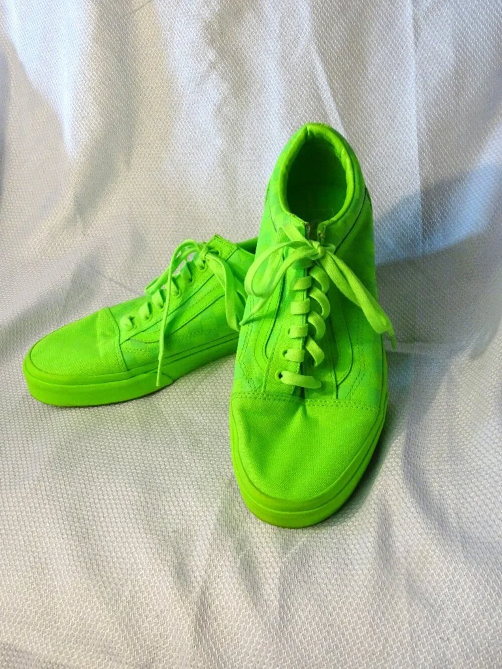 Vans Green Low Top Checkerboard Women 12 Men 10.5